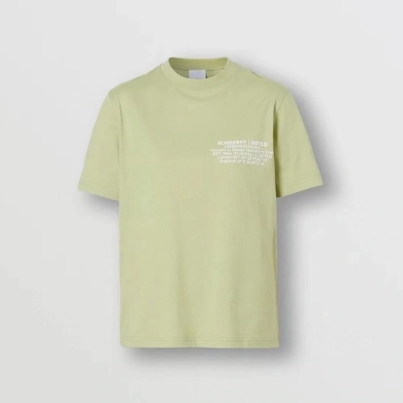 New Burberry Mist Green coordinates print logo tee - Picture 3 of 11